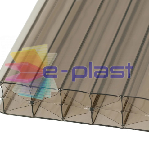 Poliwęglan 6-komorowy dymiony brąz 16mm 2100x3000mm Poliwęglan 6-komorowy dymiony brąz 16mm 2100x3000mm