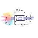 Profil zamykający aluminiowy F 20mm dł. 6mb