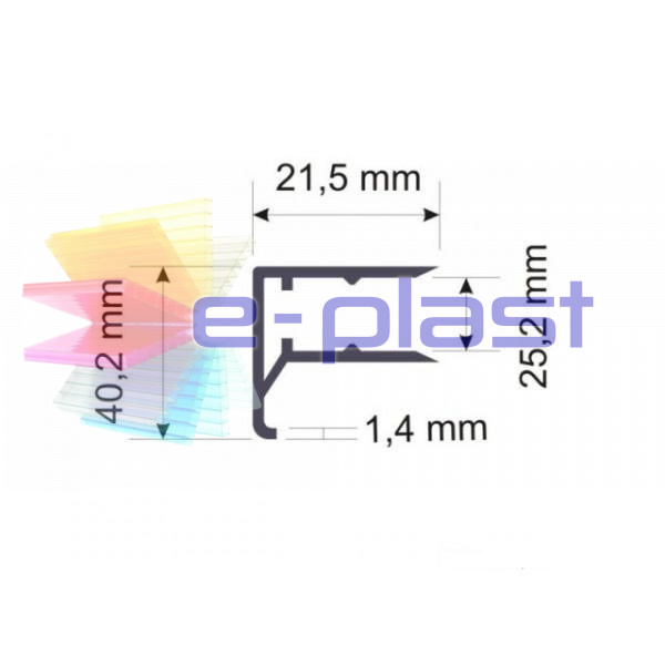 Profil zamykający aluminiowy F 25mm dł. 6mb Profil zamykający aluminiowy F 25mm dł. 6mb